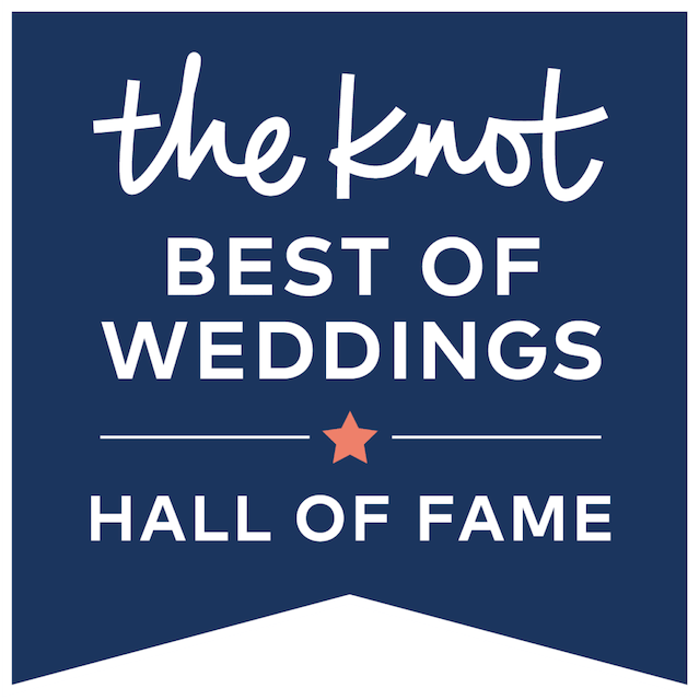 The knot best of weddings hall of fame logo.