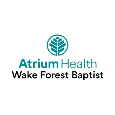 Atrium Health Wake Forest Baptist logo featuring a teal tree icon above the text.