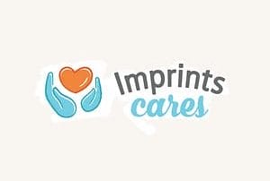 A logo for the event venue, imprints cares.