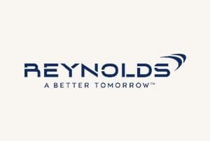 Reynolds logo on a white background at an event venue.