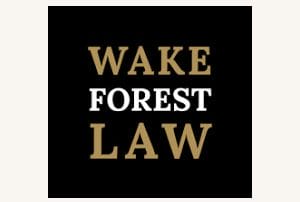 Wake Forest Law's distinctive logo represents the institution's prestigious event venue.