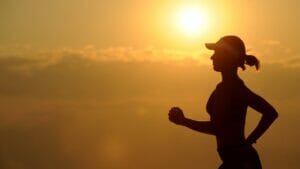 Runner enjoying trails in downtown Winston-Salem