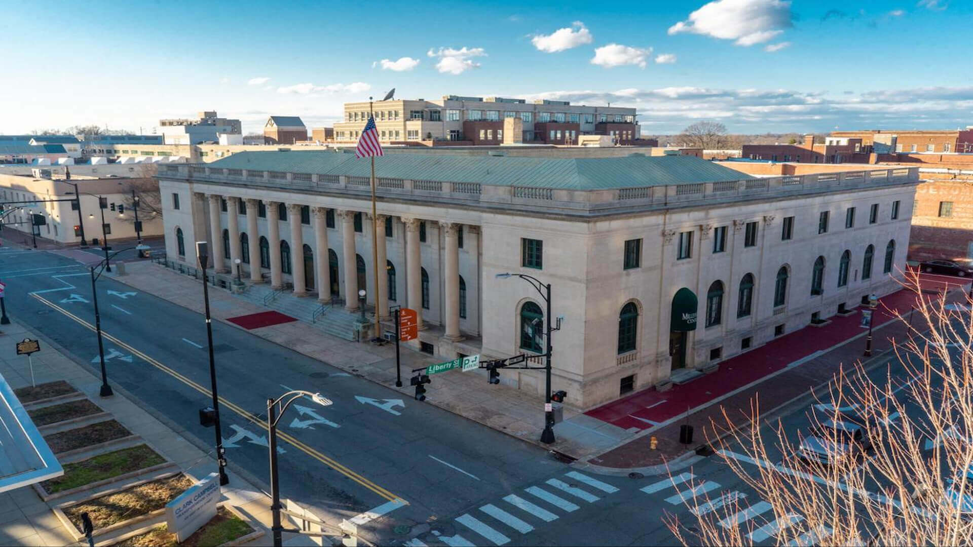 Street view of Millennium Event Center downtown Winston-Salem